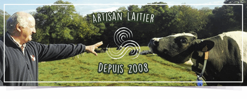 C’est la photo de présentation du site Internet de Ker Ronan, on peut y voir un monsieur qui présente que l’artisan laitier ai depuis 2008, ainsi que des vaches