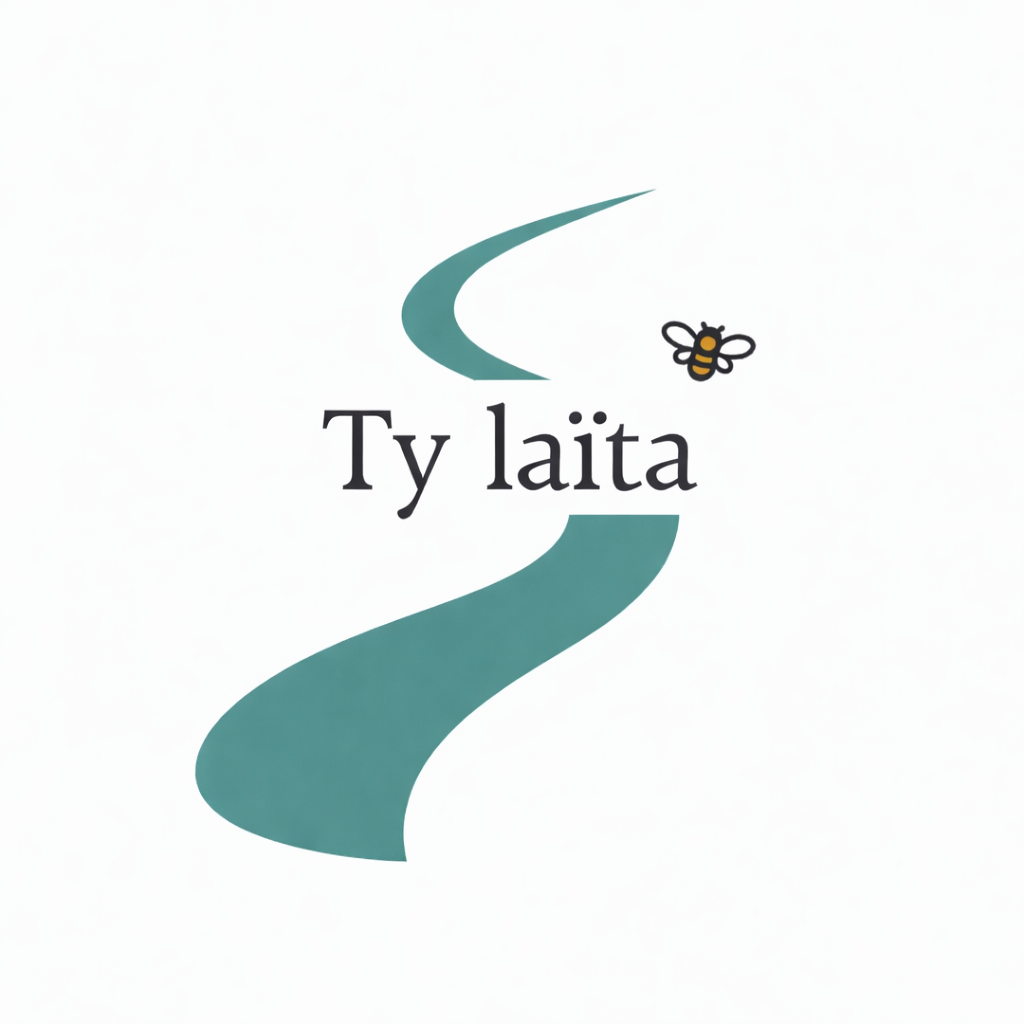 logo ty laita avec une riviere et une abeille
