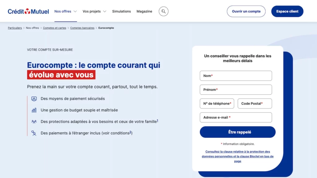 Stage crédit mutuel de bannalec eurocompte